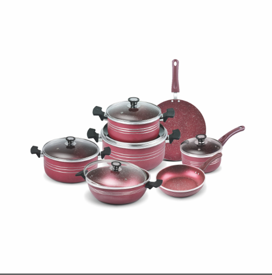 Nonstick Polka Set 15 pcs Forging Marble Coating